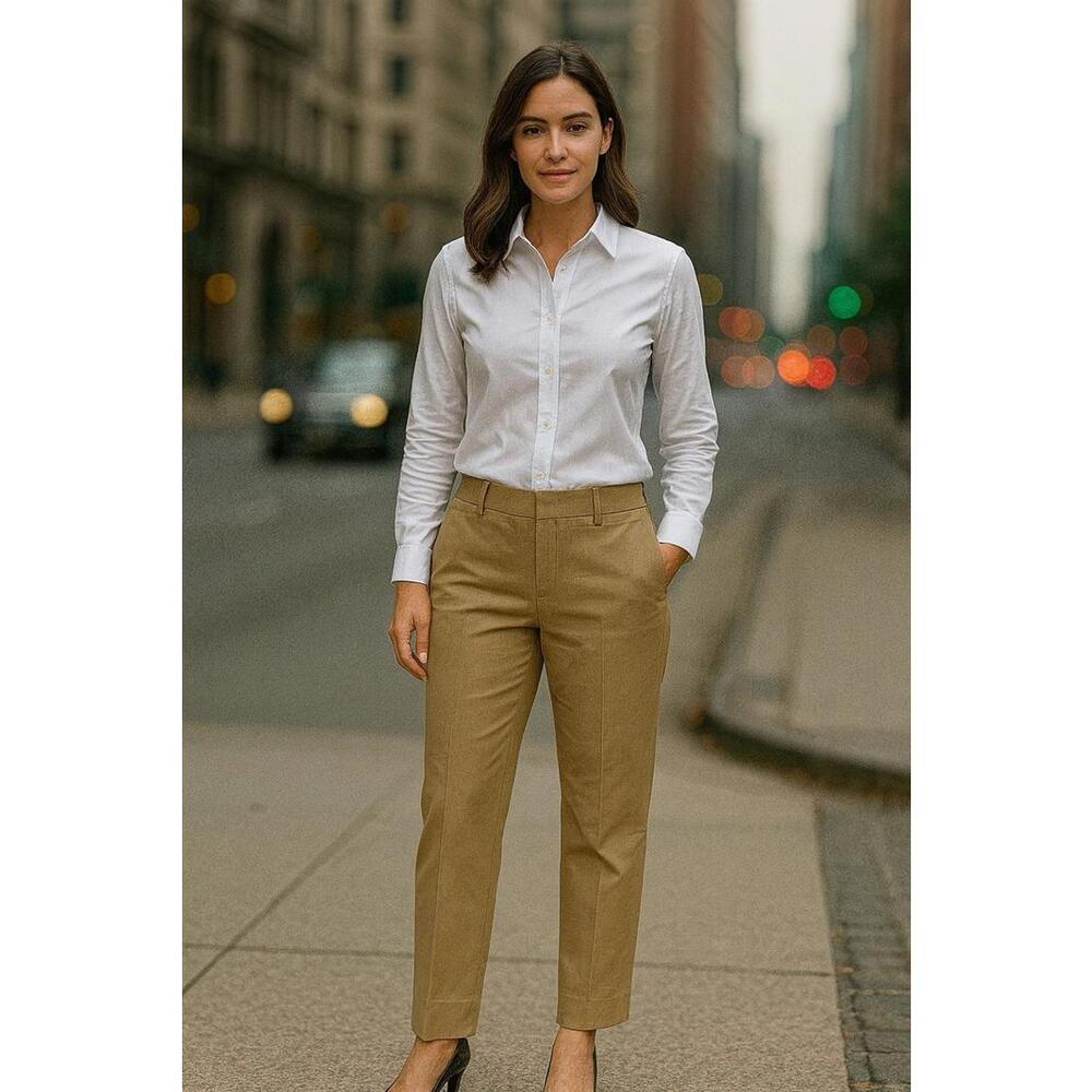 Moschino Cheap & Chic Italy Women’s Beige Khaki Linen Cotton Pants Size 8